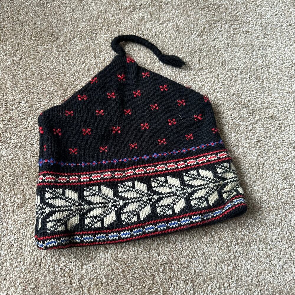 Stowe Woolens Vermont Vintage 80s 90s Wool Ski Cap